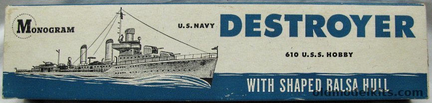 Monogram US Navy Destroyer DD-610 USS Hobby, B2 plastic model kit